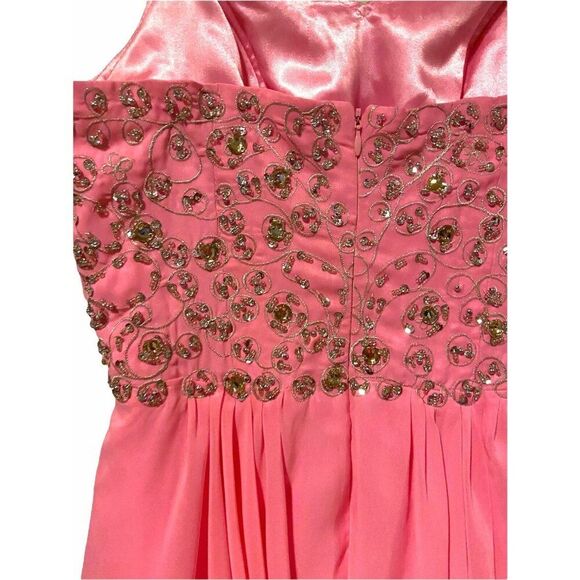 #3645 Womans Pink strapless shor prom party evening date dress Size M - Picture 9 of 11